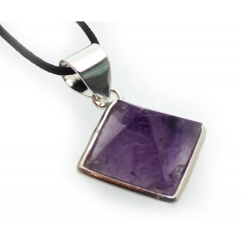 Amethyst Gemstone Pyramid Pendant